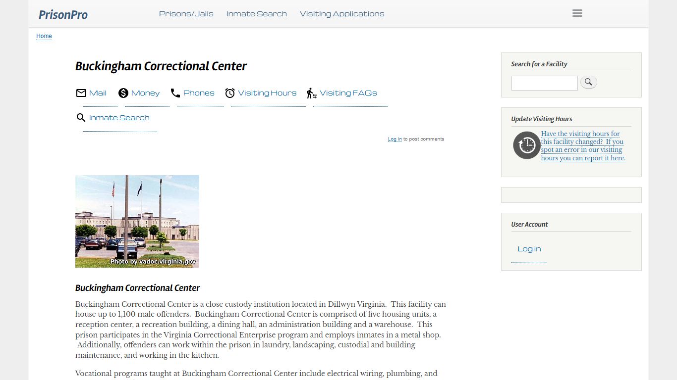 Buckingham Correctional Center - PrisonPro