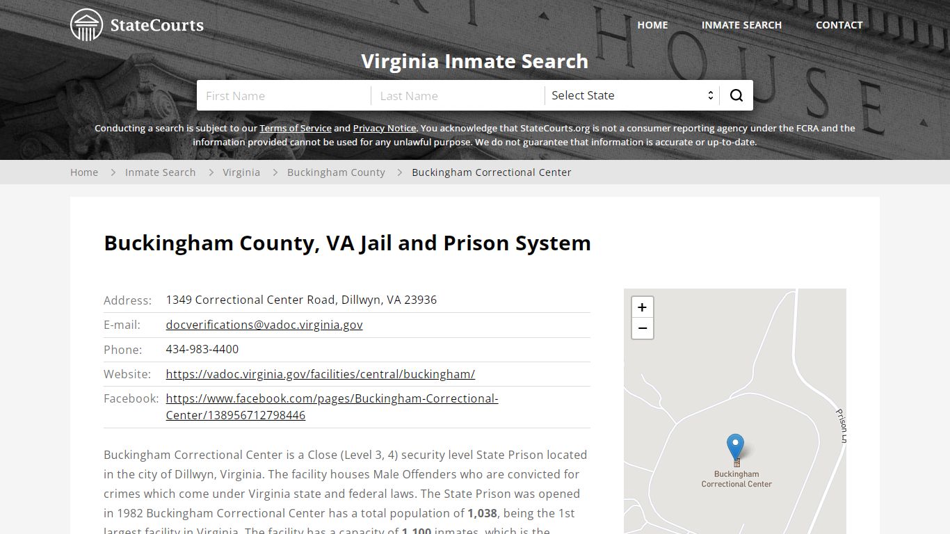 Buckingham Correctional Center Inmate Records Search, Virginia ...