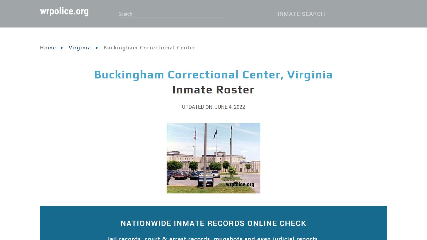 Buckingham Correctional Center, Virginia - Inmate Locator - wrpolice.org